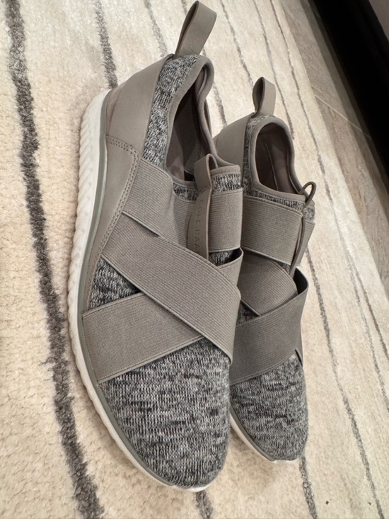 Cole Haan Shoes - Cole Haan Gray Knit Slip-On Sneakers with Cross Straps